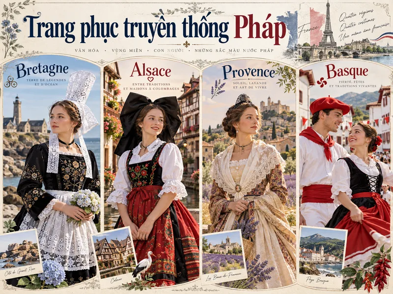 Trang phục truyền thống Pháp mang nét đặc trưng văn hóa từng vùng miền